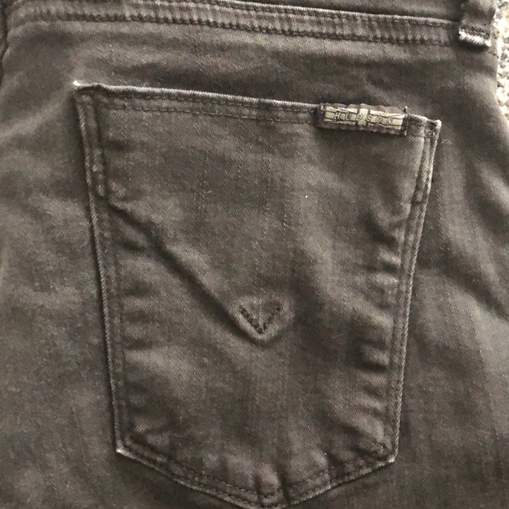 Hudson Black Skinny Jeans with Leather Strip/ 27 - Picture 5 of 5